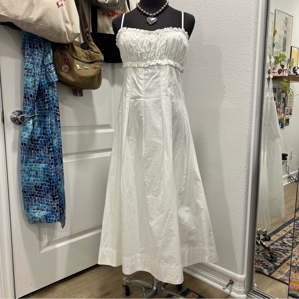 Anthropology White Midi Dress